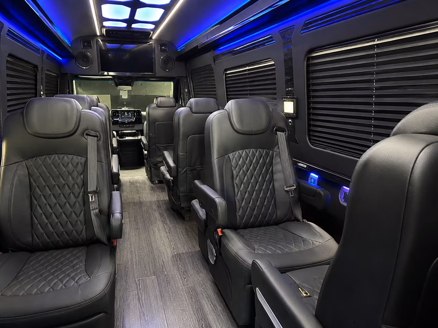 San Diego Airport Shuttle & Transportation party bus interior