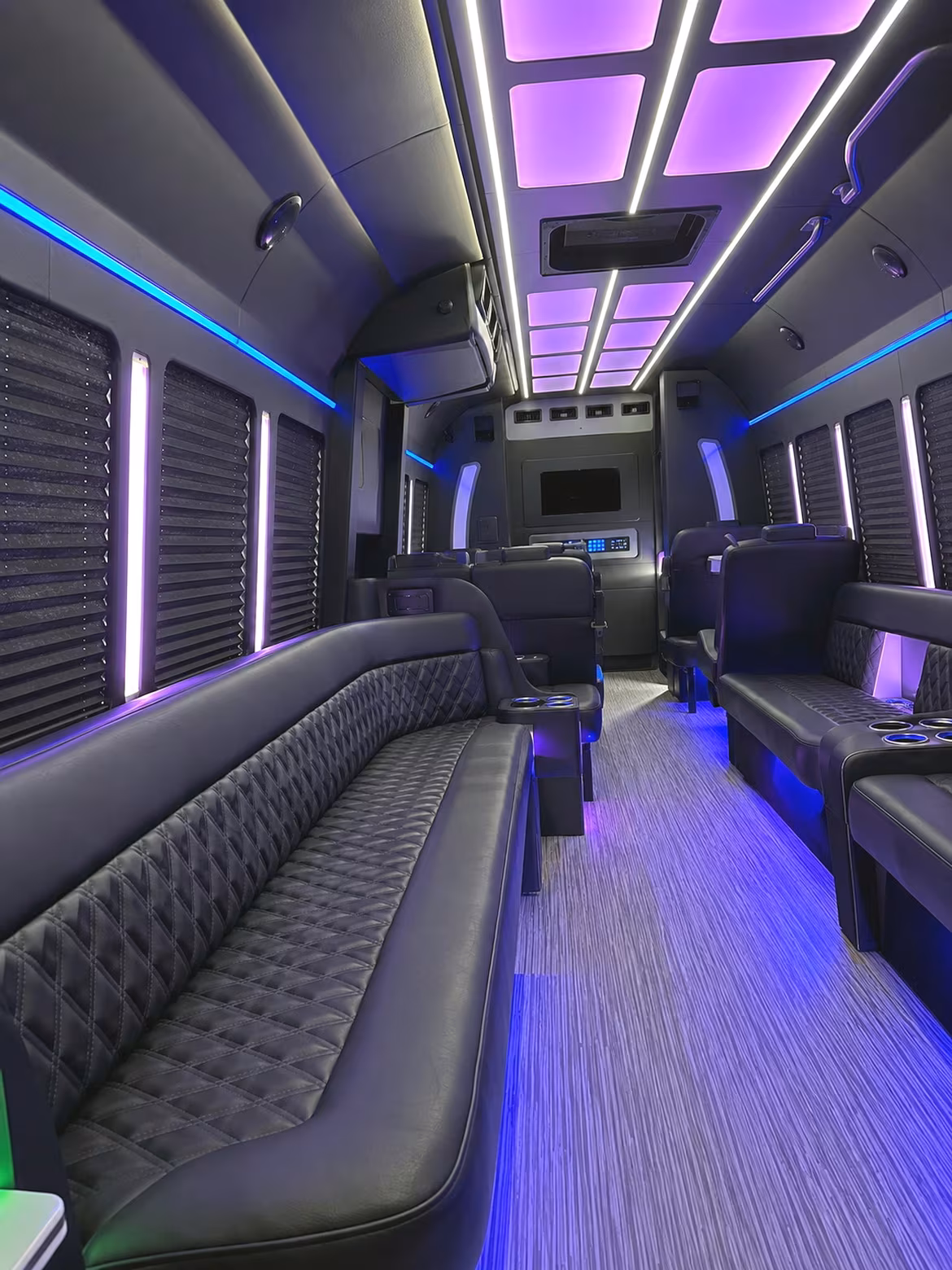 San Diego Birthday, Sweet 16, & Quinceañera Transportation party bus interior