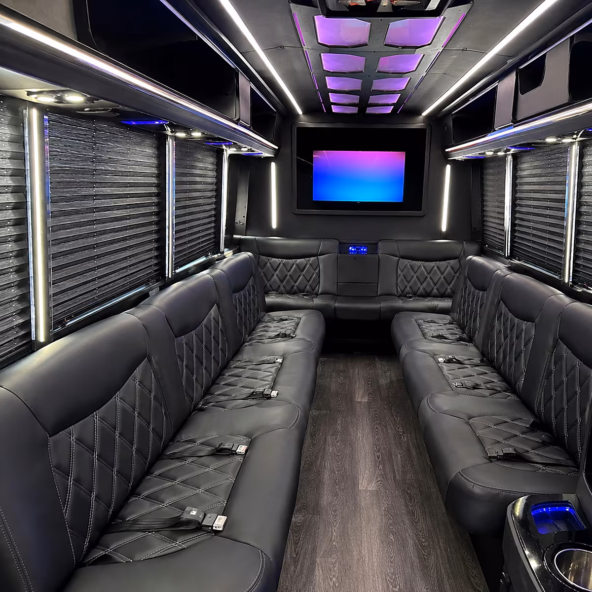 San Diego Private Event Transportation party bus interior
