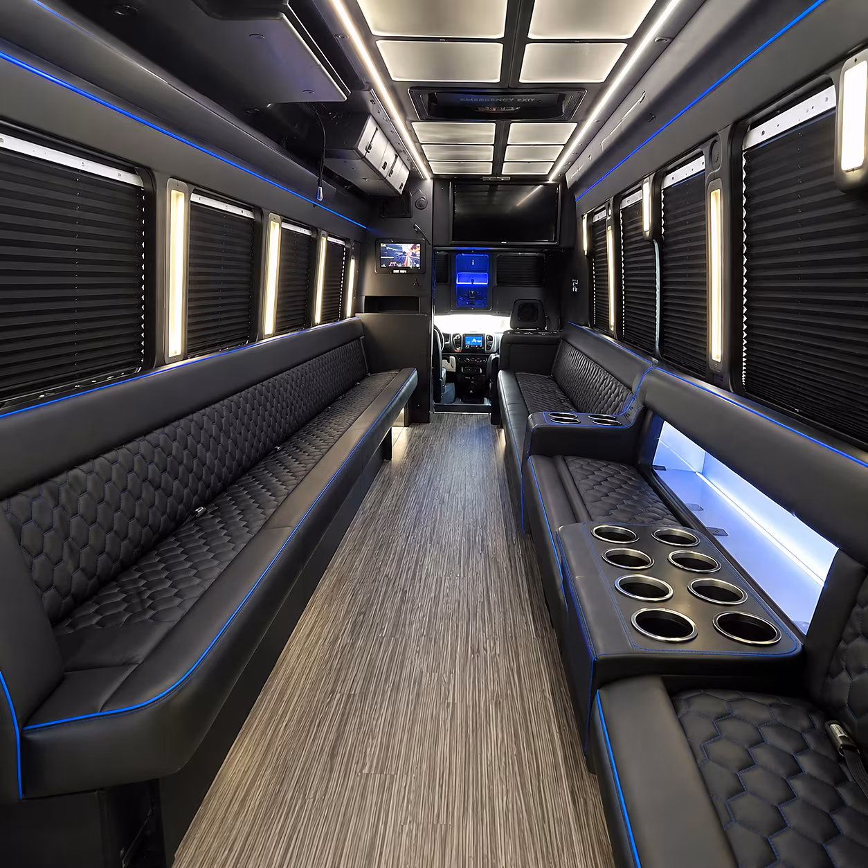 San Diego Private Event Transportation party bus interior
