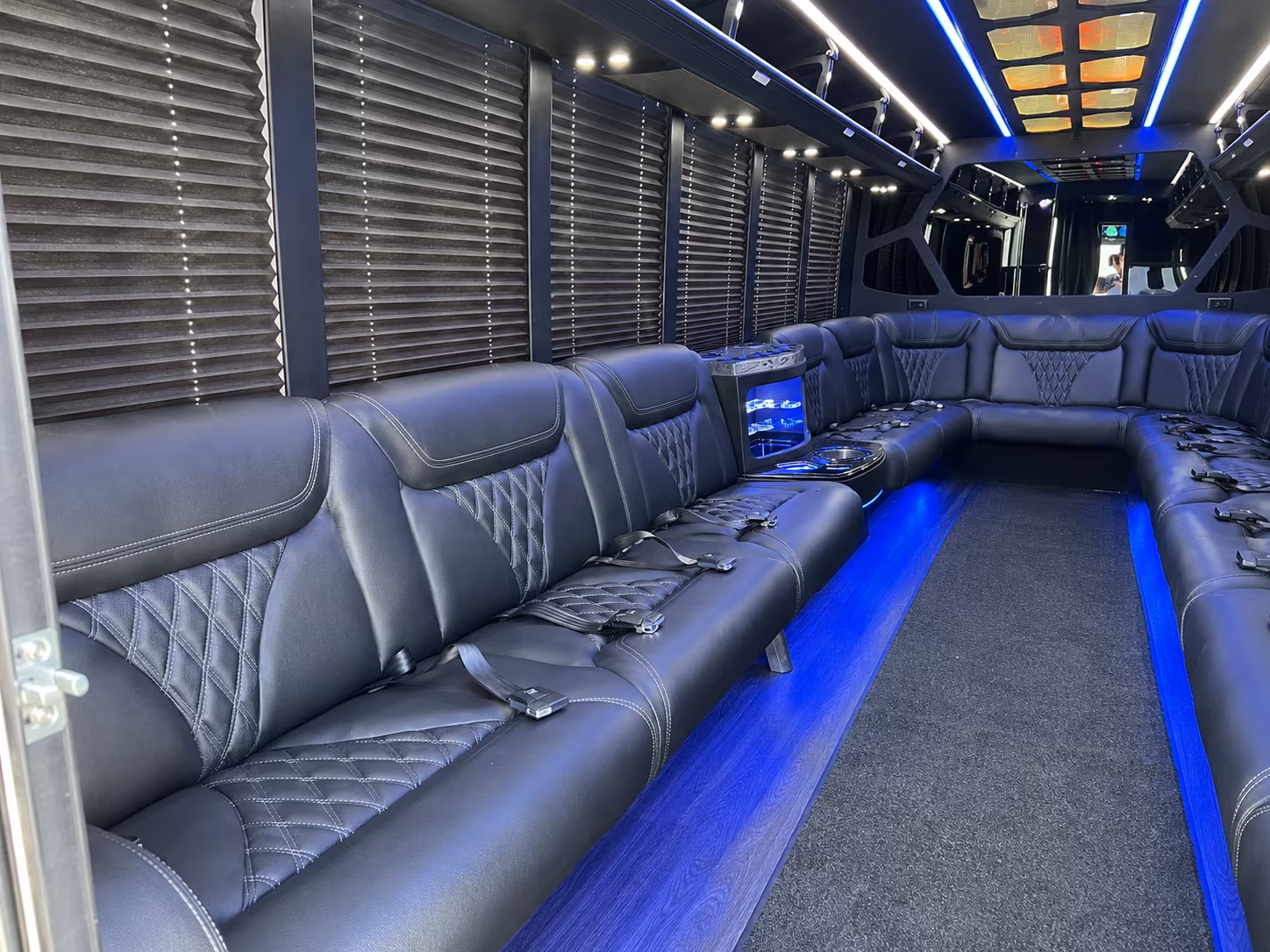 San Diego Sporting Event Transportation party bus interior