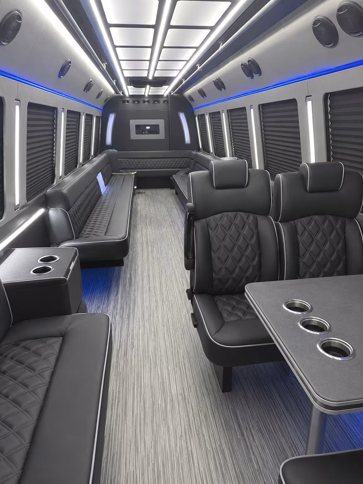 San Diego Wedding Transportation party bus interior