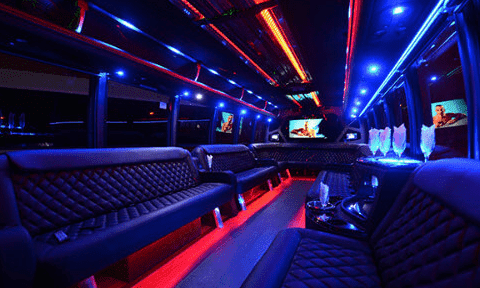 San Diego 30 Passenger Party Bus Black Interior